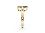 Solitaire Engagement Ring Setting for Fancy Green Marquise Center with Plain Band and Flat Tab Prong Head in Yellow Gold