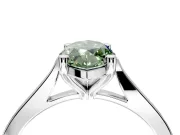 Solitaire Engagement Ring Setting for Fancy Green Marquise Center with Tapered Shoulders and Prong Head in Platinum