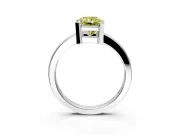 Solitaire Engagement Ring Setting for Fancy Yellow Radiant Cut Center with Plain Band and Flat Tab Prong Head in Platinum