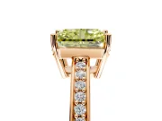 Solitaire Engagement Ring Setting for Fancy Yellow Radiant Cut Center with Channel-Set Accent Band and Prong Head in Rose Gold