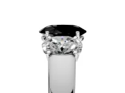 3 Stone Engagement Ring Setting for Fancy Black Oval Center with Raised Basket Heads and Prong Head in Platinum