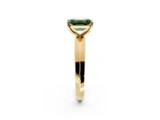 Solitaire Engagement Ring Setting for Fancy Green Emerald Cut Center with Wide Knife Ridge Band and Prong Head in Yellow Gold