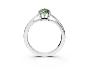 Solitaire Engagement Ring Setting for Fancy Green Pear-Shaped Center with Plain Bypass Twist Band and Prong Head in Platinum