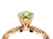 Solitaire Engagement Ring Setting for Fancy Yellow Pear-Shaped Center with Marquise Panel Band and Prong Head in Rose Gold