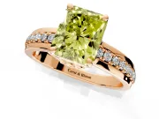 Solitaire Engagement Ring Setting for Fancy Yellow Radiant Cut Center with Raised Channel Band and Prong Head in Rose Gold