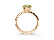 Solitaire Engagement Ring Setting for Fancy Yellow Heart-Shaped Center with Scrollwork Band and Prong Head in Rose Gold