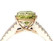Solitaire Engagement Ring Setting for Fancy Yellow Princess Cut Center with Pave Split Shank and Prong Head in Rose Gold