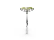 Low-Set Solitaire Engagement Ring Setting for Fancy Yellow Marquise Center with Thin Plain Band and Prong Head in Platinum