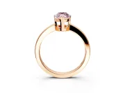 Solitaire Engagement Ring Setting for Fancy Pink Marquise Center with Plain Band and Flat Tab Prong Head in Rose Gold