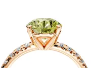 Solitaire Engagement Ring Setting for Fancy Yellow Round Cut Center with Large Accents and Prong Head in Rose Gold