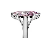 Solitaire Engagement Ring Setting for Fancy Pink Marquise Center with Cathedral Band and Prong Head in Sterling Silver