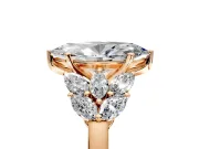 Leaf Cluster Engagement Ring Setting for Marquise Center with Marquise Accents and Prong Head in Rose Gold