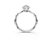 Solitaire Engagement Ring Setting for Marquise Center with Bamboo Band and Prong Head in Platinum