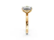Fancy Yellow Round Cut and Emerald Cut Lab-Grown Diamond Toi et Moi Engagement Ring with Prong-Set Stones in Yellow Gold