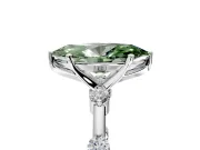 Solitaire Engagement Ring Setting for Fancy Green Marquise Center with Bezel Station Band and Prong Head in White Gold