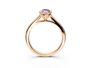 Solitaire Engagement Ring Setting for Fancy Pink Marquise Center with Narrow Cathedral Band and Prong Head in Rose Gold