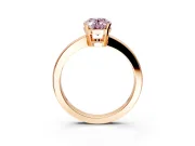 Solitaire Engagement Ring Setting for Fancy Pink Oval Center with Plain Band and Flat Tab Prong Head in Rose Gold