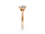 Solitaire Engagement Ring Setting for Oval Center with Knife Ridge Band and Claw Prong Head in Rose Gold