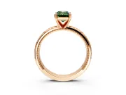 Solitaire Engagement Ring Setting for Fancy Green Emerald Cut Center with Scrollwork Band and Prong Head in Rose Gold