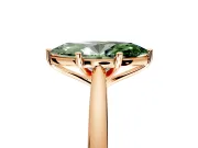 Solitaire Engagement Ring Setting for Fancy Green Marquise Center with Narrow Cathedral Band and Prong Head in Rose Gold