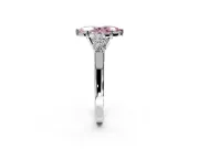 5 Stone Engagement Ring Setting for Fancy Pink Marquise Center with Equal Close-Set Accents and Prong Head in Platinum