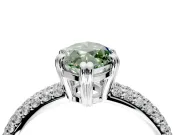 Solitaire Engagement Ring Setting for Fancy Green Marquise Center with Multi-Row Pave Accents and Basket Head in Sterling Silver
