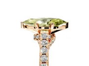Solitaire Engagement Ring Setting for Fancy Yellow Marquise Center with Crossover Accents and Prong Head in Rose Gold