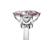 Solitaire Engagement Ring Setting for Fancy Pink Marquise Center with Plain Band and Tulip Prong Head in Sterling Silver