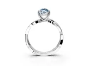 Solitaire Engagement Ring Setting for Fancy Blue Marquise Center with Pave and Plain Crossover Band and Prong Head in Platinum
