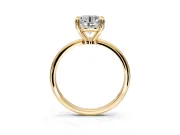 Minimalist Solitaire Engagement Ring Setting for Round Cut Center with Thin Band and Prong Head in Yellow Gold