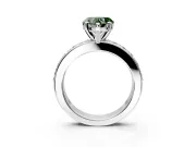 Solitaire Engagement Ring Setting for Fancy Green Heart-Shaped Center with Channel-Set Accents and Prong Head in Sterling Silver