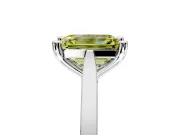 Solitaire Engagement Ring Setting for Fancy Yellow Emerald Cut Center with Tapered Shoulders and Prong Head in Sterling Silver