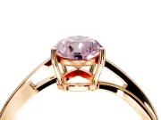 Solitaire Engagement Ring Setting for Fancy Pink Pear-Shaped Center with Plain Bypass Twist Band and Prong Head in Rose Gold