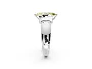 Tension Engagement Ring Setting for Fancy Yellow Marquise Center with Wide Flat Band and Tension Head in White Gold