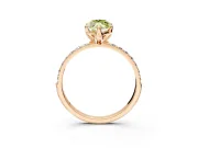 Solitaire Engagement Ring Setting for Fancy Yellow Marquise Center with Fine Pave Accents and Prong Head in Rose Gold