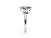 Solitaire Engagement Ring Setting for Fancy Pink Marquise Center with Plain Band and Tulip Prong Head in Sterling Silver