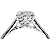 Solitaire Engagement Ring Setting for Cushion Cut Center with Cathedral Band and Prong Head in Platinum