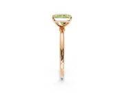 Solitaire Engagement Ring Setting for Fancy Yellow Radiant Cut Center with Straight Thin Band and Prong Head in Rose Gold