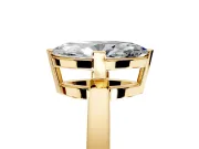 Solitaire Engagement Ring Setting for Marquise Center with Plain Band and Flat Tab Prong Head in Yellow Gold