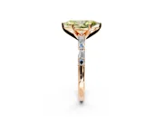 Baguette Engagement Ring Setting for Fancy Yellow Marquise Center with Alternating Bar-Set Band and Prong Head in Rose Gold