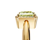 Halo Engagement Ring Setting for Fancy Yellow Princess Cut Center with Tapered Plain Band and Prong Head in Yellow Gold
