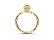 Hidden Halo Engagement Ring Setting for Fancy Yellow Marquise Center with Thin Rounded Band and Prong Head in Yellow Gold