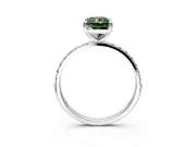 Solitaire Engagement Ring Setting for Fancy Green Radiant Cut Center with Pave Accents and Prong Head in Platinum