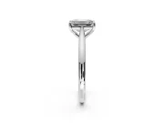 Solitaire Engagement Ring Setting for Emerald Cut Center with Narrow Cathedral Band and Prong Head in Platinum
