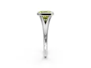 Solitaire Engagement Ring Setting for Fancy Yellow Asscher Cut Center with V Split Shank and Bezel Head in Platinum