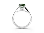 Solitaire Engagement Ring Setting for Fancy Green Round Cut Center with Tapered Split Shoulders and Prong Head in Platinum