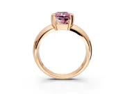 Tension Engagement Ring Setting for Fancy Pink Radiant Cut Center with Wide Flat Band and Tension Head in Rose Gold