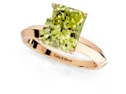 Solitaire Engagement Ring Setting for Fancy Yellow Radiant Cut Center with Wide Knife Ridge Band and Prong Head in Rose Gold