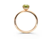 Hidden Halo Engagement Ring Setting for Fancy Yellow Emerald Cut Center with Thin Round-Wire Band and Prong Head in Rose Gold