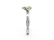 Solitaire Engagement Ring Setting for Fancy Yellow Pear-Shaped Center with Channel Baguette Band and Prong Head in Platinum